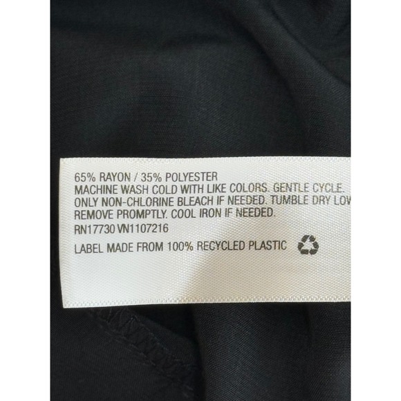 Prologue Sz M Black Short Sleeve Collared Button Front‎ Midi Dress Women's Rayon - Picture 8 of 9